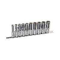 Набор торцевых головок RF-3102-5: 3/8"DR 6-гранных глубоких на планке 10пр. ROCKFORCE /1/10