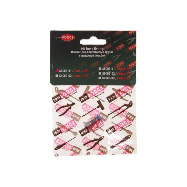 Фитинг  RF-SPC04-01 для пластиковых трубок 4мм с наружной резьбой 1/8" ROCKFORCE /1 NEW