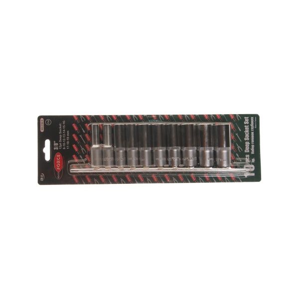 Набор торцевых головок RF-3102-9: 3/8"DR 12-гранных глубоких на планке 10пр. ROCKFORCE /1/10