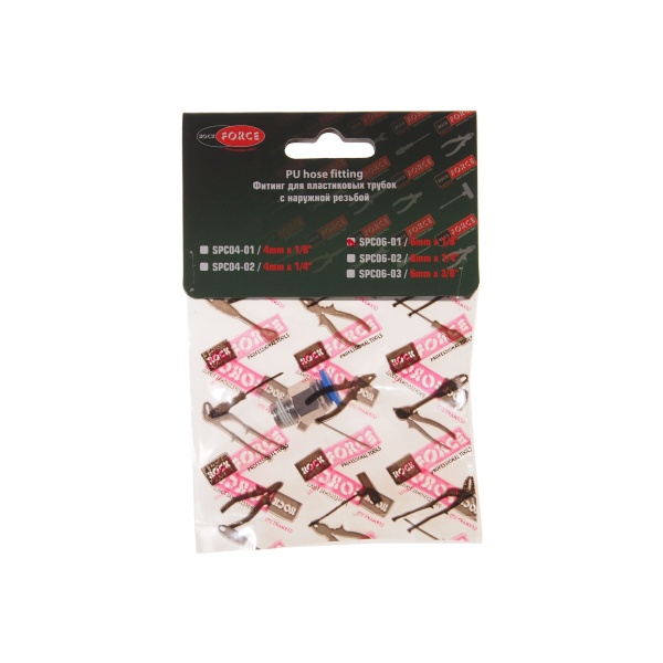 Фитинг  RF-SPC06-01 для пластиковых трубок 6мм с наружной резьбой 1/8" ROCKFORCE /1 NEW