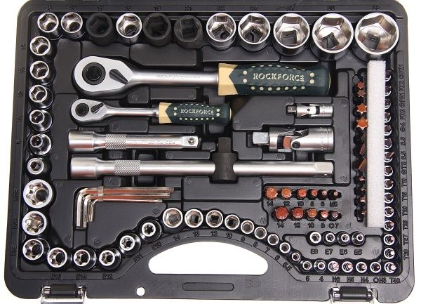 Набор торцевых головок и вставок RF-41082-5-PREMIUM: 1/2" & 1/4"DR 6-гранных 108пр.+ 6пр. ROCKFORCE /1/3