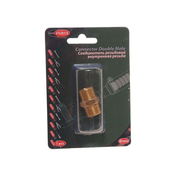 Соединитель RF-MM06/06 резьбовой наруж. резьба 3/8"x3/8" в блистере ROCKFORCE /1 NEW